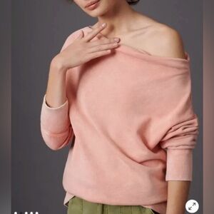 Pilcro & The Letterpress x Anthro Donna Boat Neck Coral Tunic Sweatshirt Medium